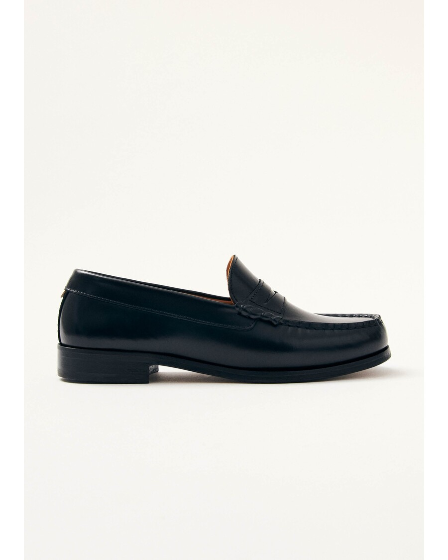 Alohas Rivet Black Leather Loafers