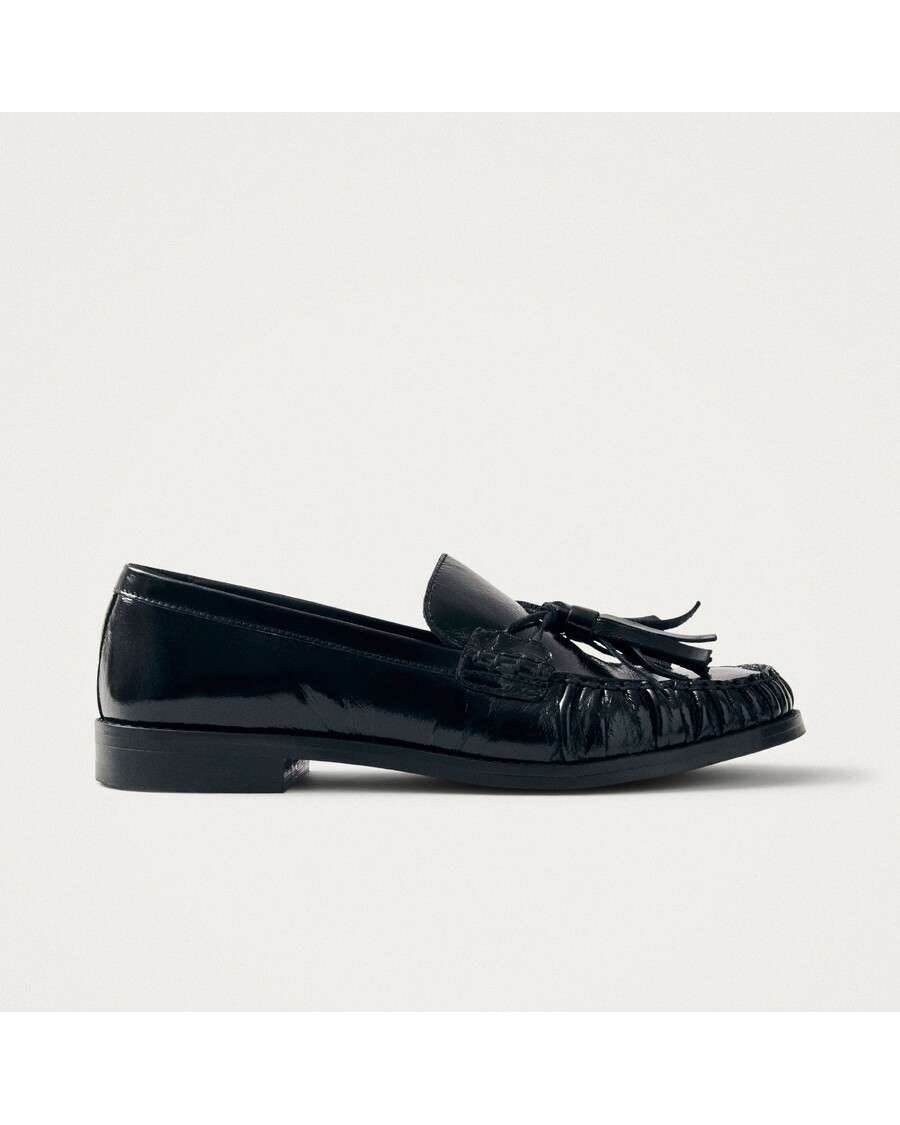 Alohas Marietta Onix Black Leather Loafers