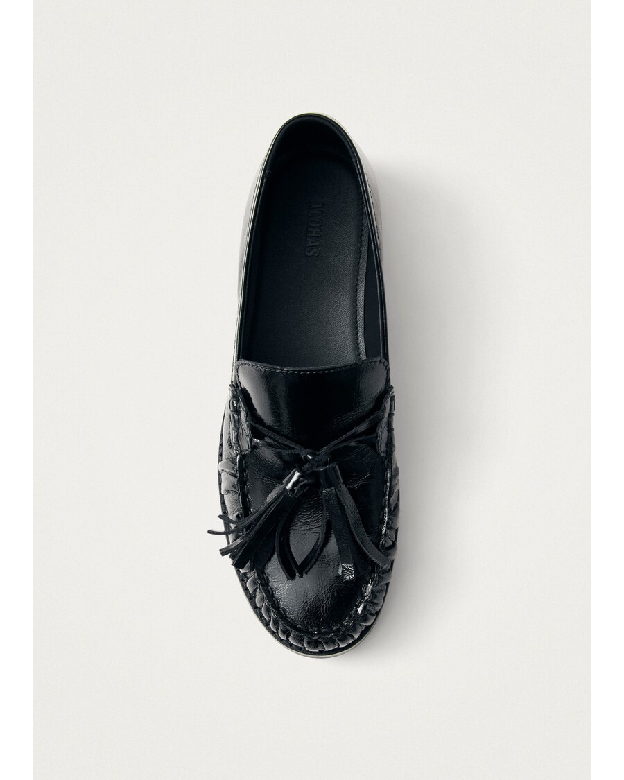 Alohas Marietta Onix Black Leather Loafers