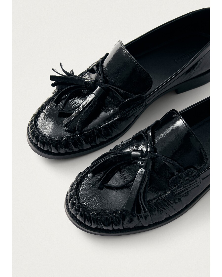 Alohas Marietta Onix Black Leather Loafers