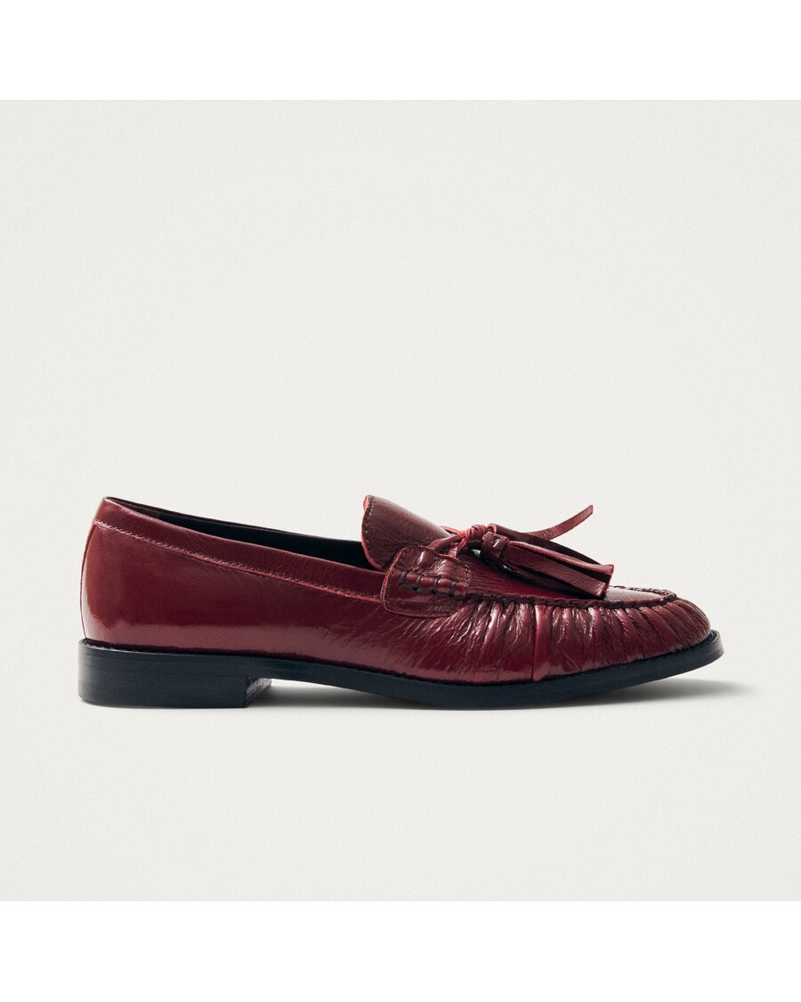 Alohas Marietta Onix Burgundy Leather Loafers