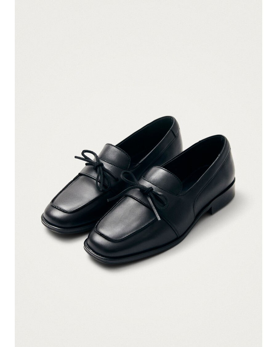 Alohas Amour Black Leather Loafers