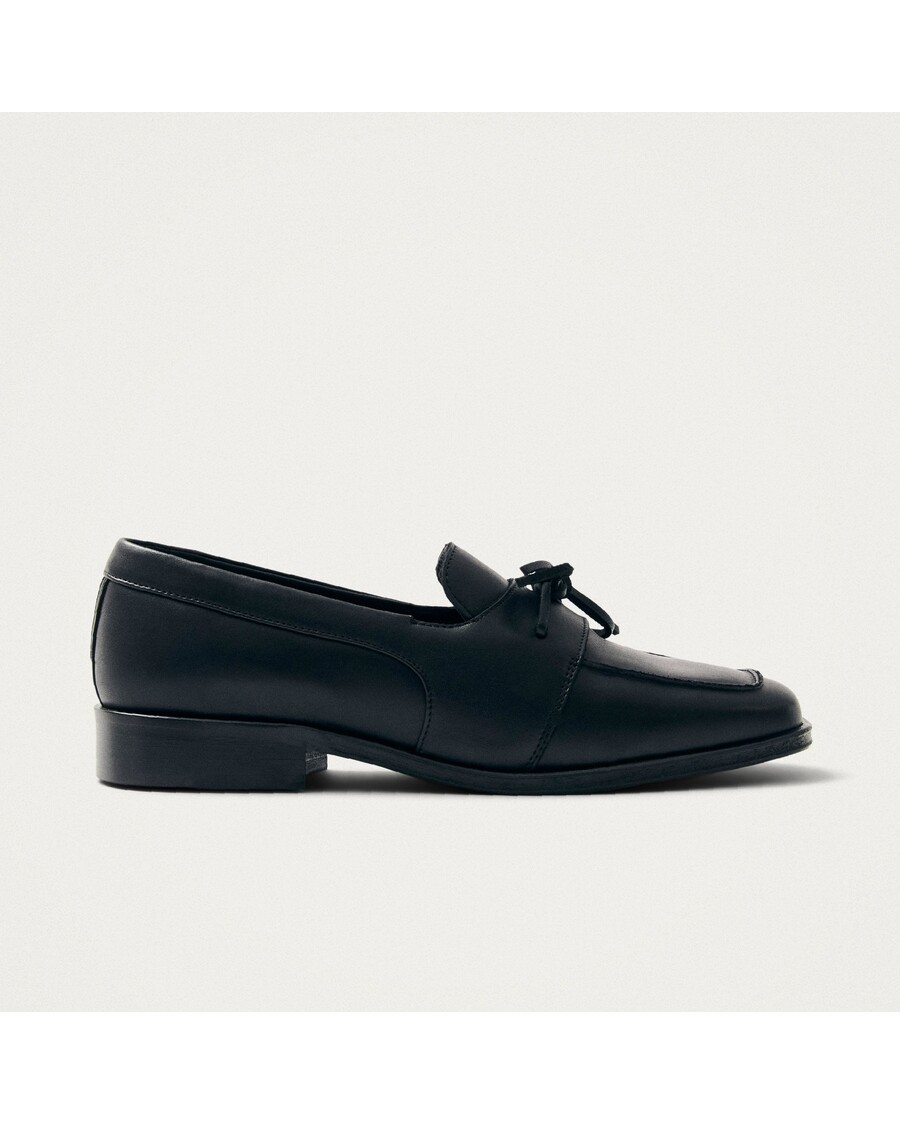 Alohas Amour Black Leather Loafers