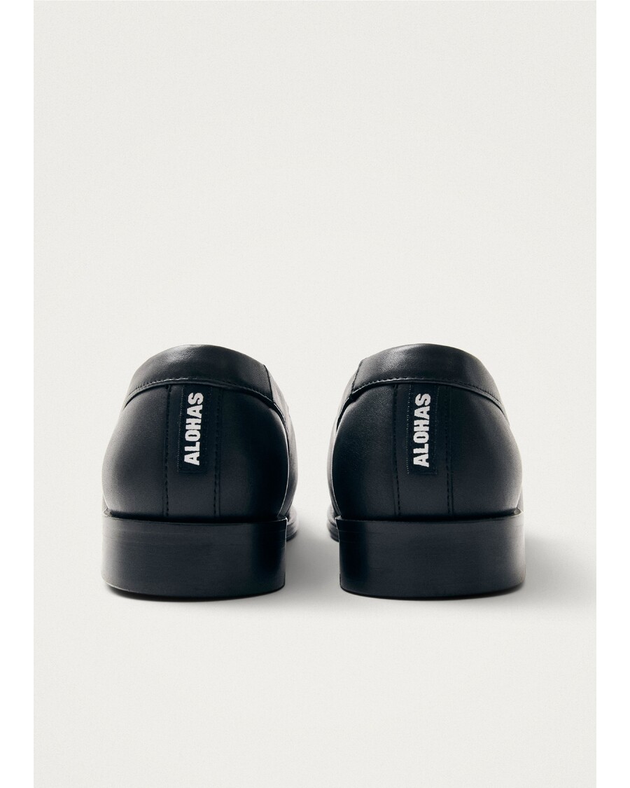 Alohas Amour Black Leather Loafers