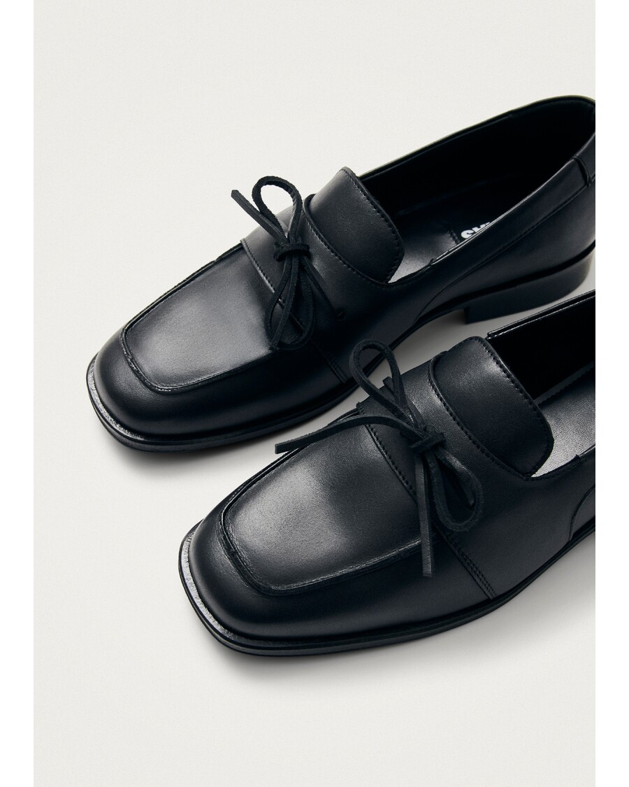 Alohas Amour Black Leather Loafers