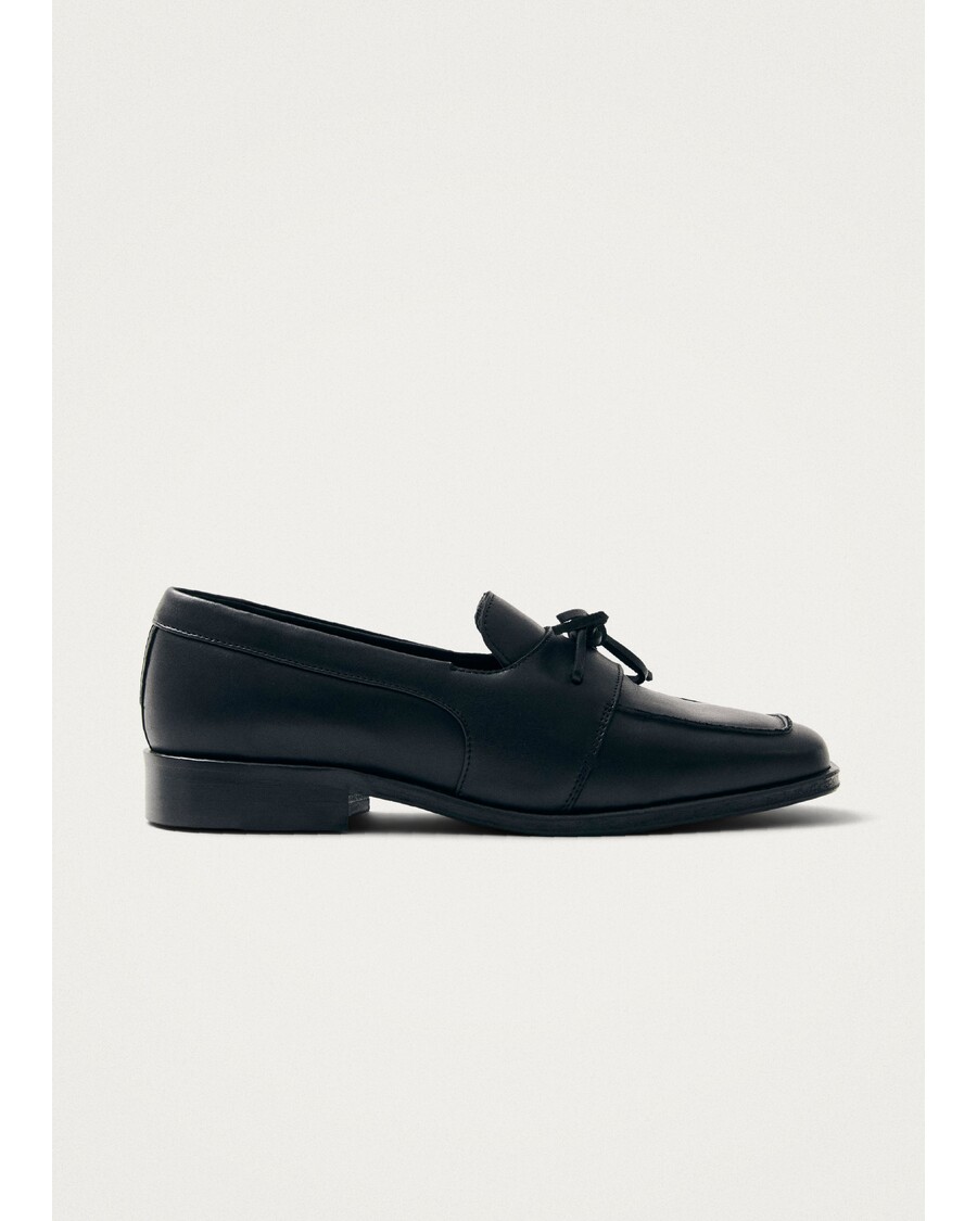 Alohas Amour Black Leather Loafers