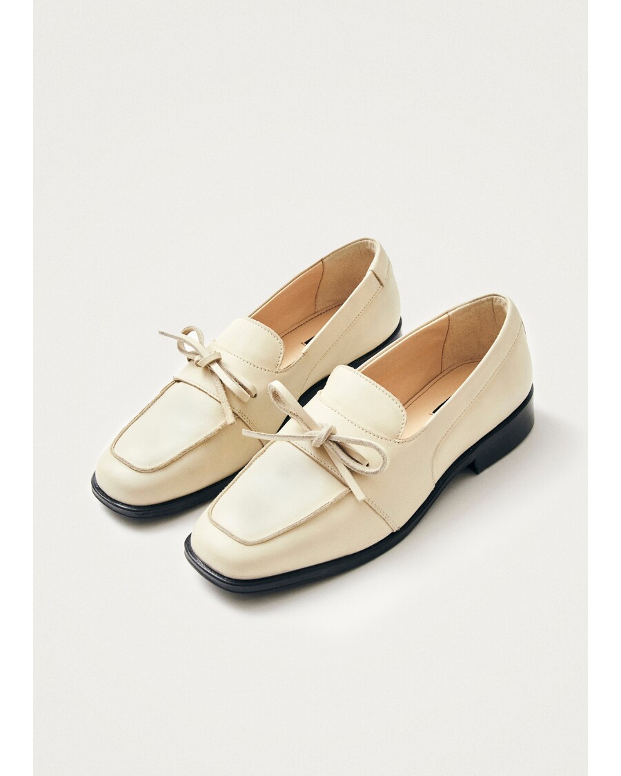 Alohas Amour Cream Leather Loafers
