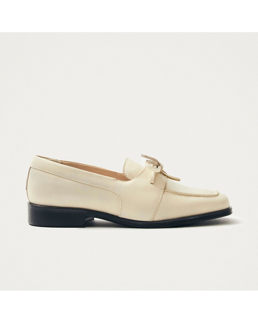 Alohas Amour Cream Leather Loafers