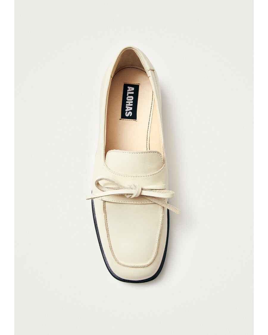 Alohas Amour Cream Leather Loafers