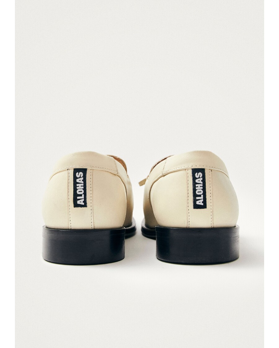 Alohas Amour Cream Leather Loafers