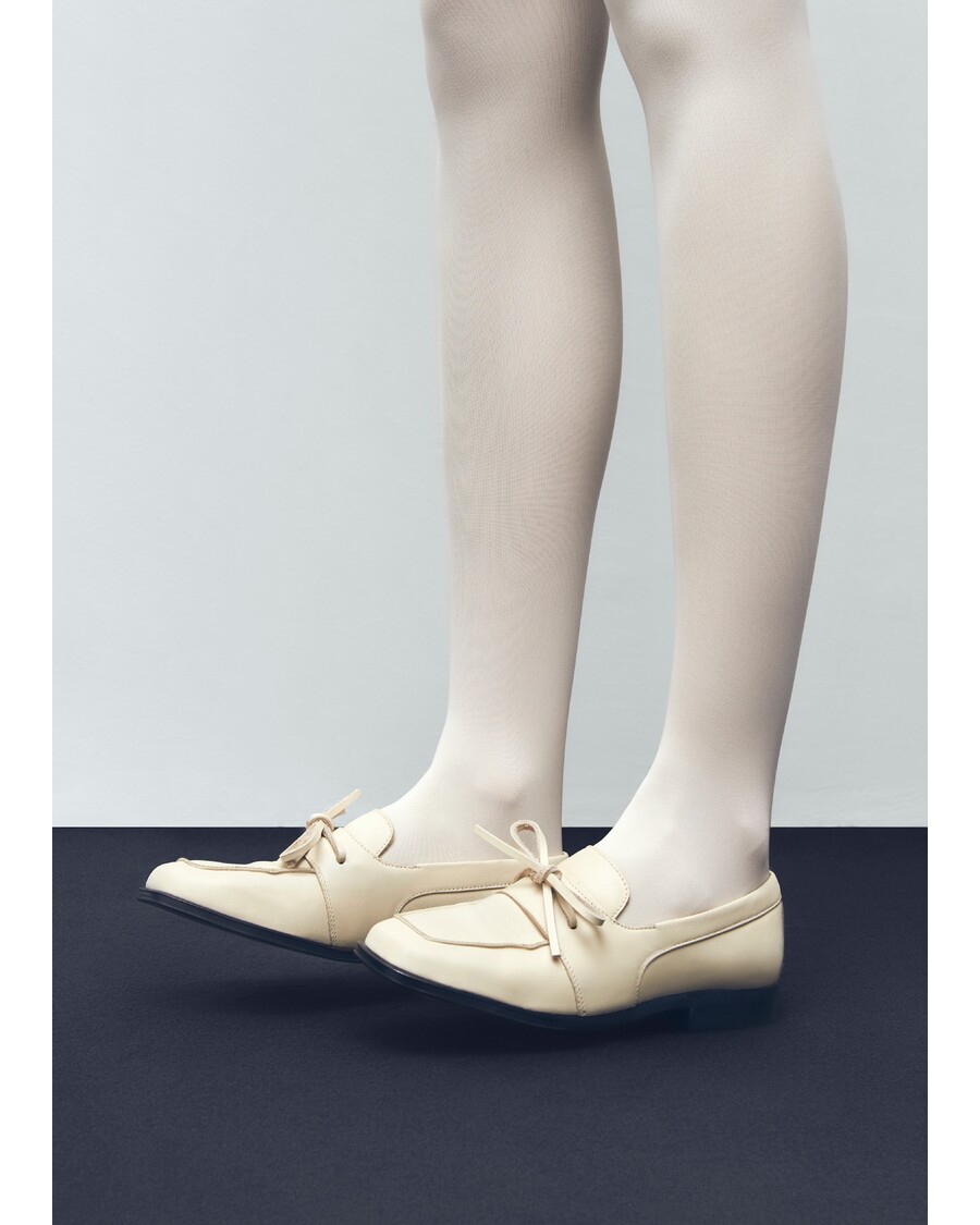 Alohas Amour Cream Leather Loafers