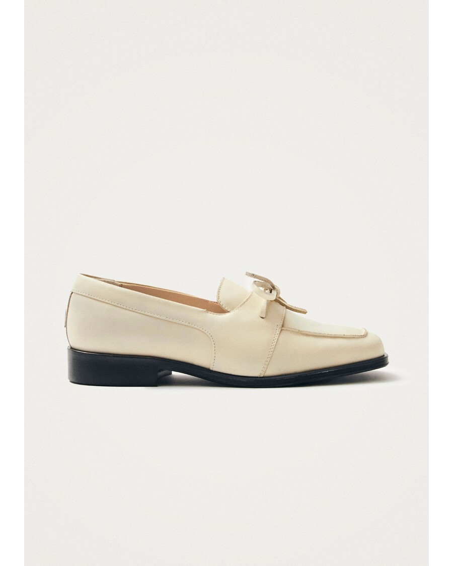 Alohas Amour Cream Leather Loafers