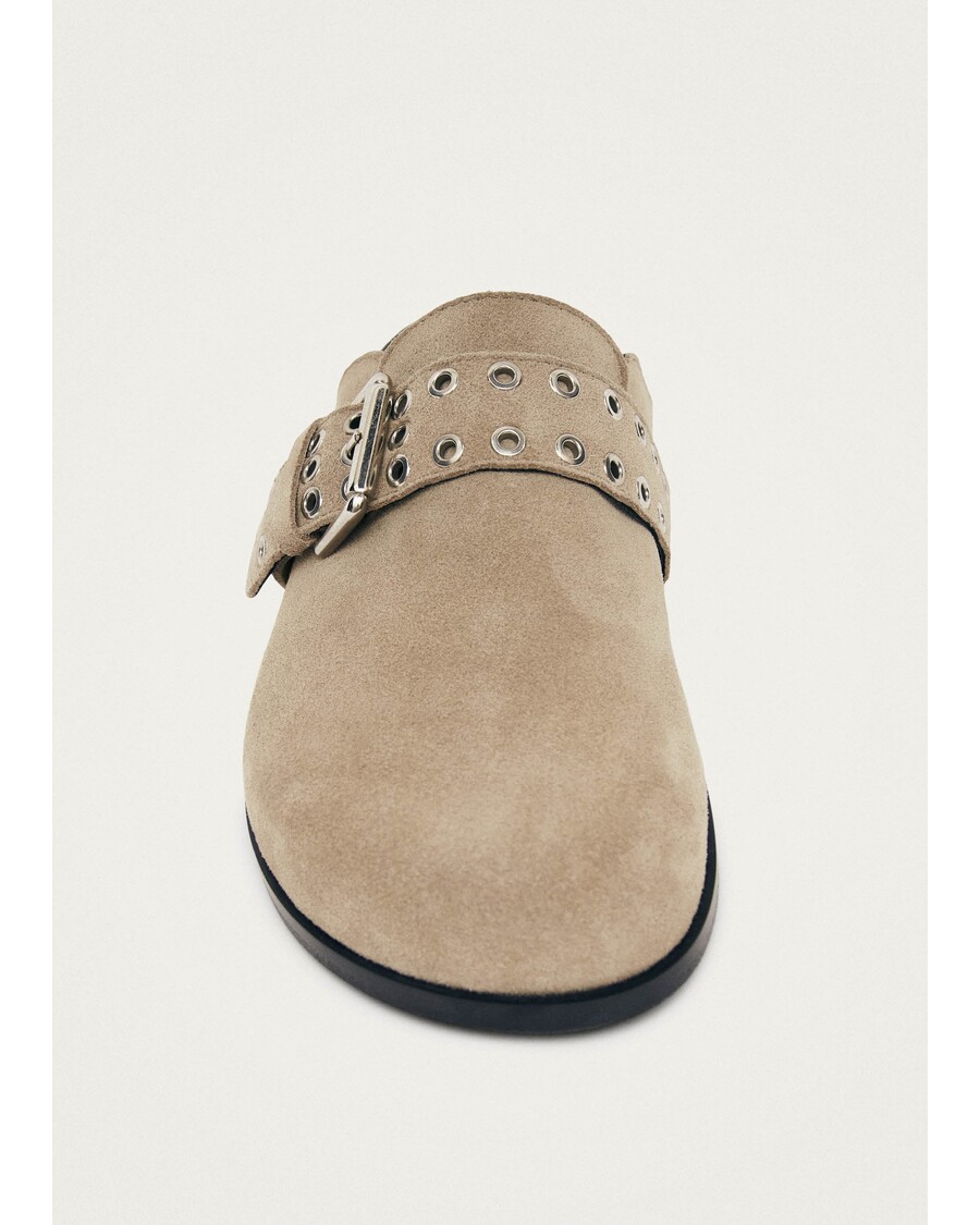 Alohas Halia Beige Leather Mules