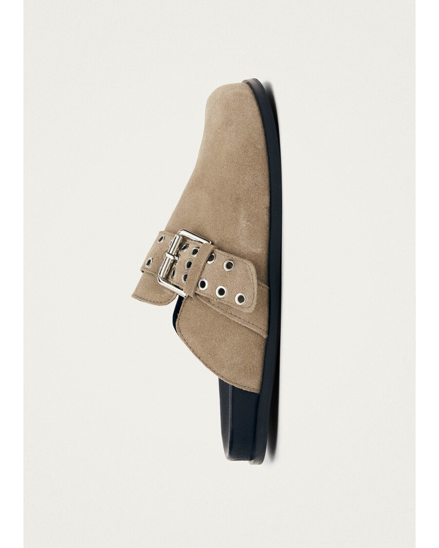 Alohas Halia Beige Leather Mules