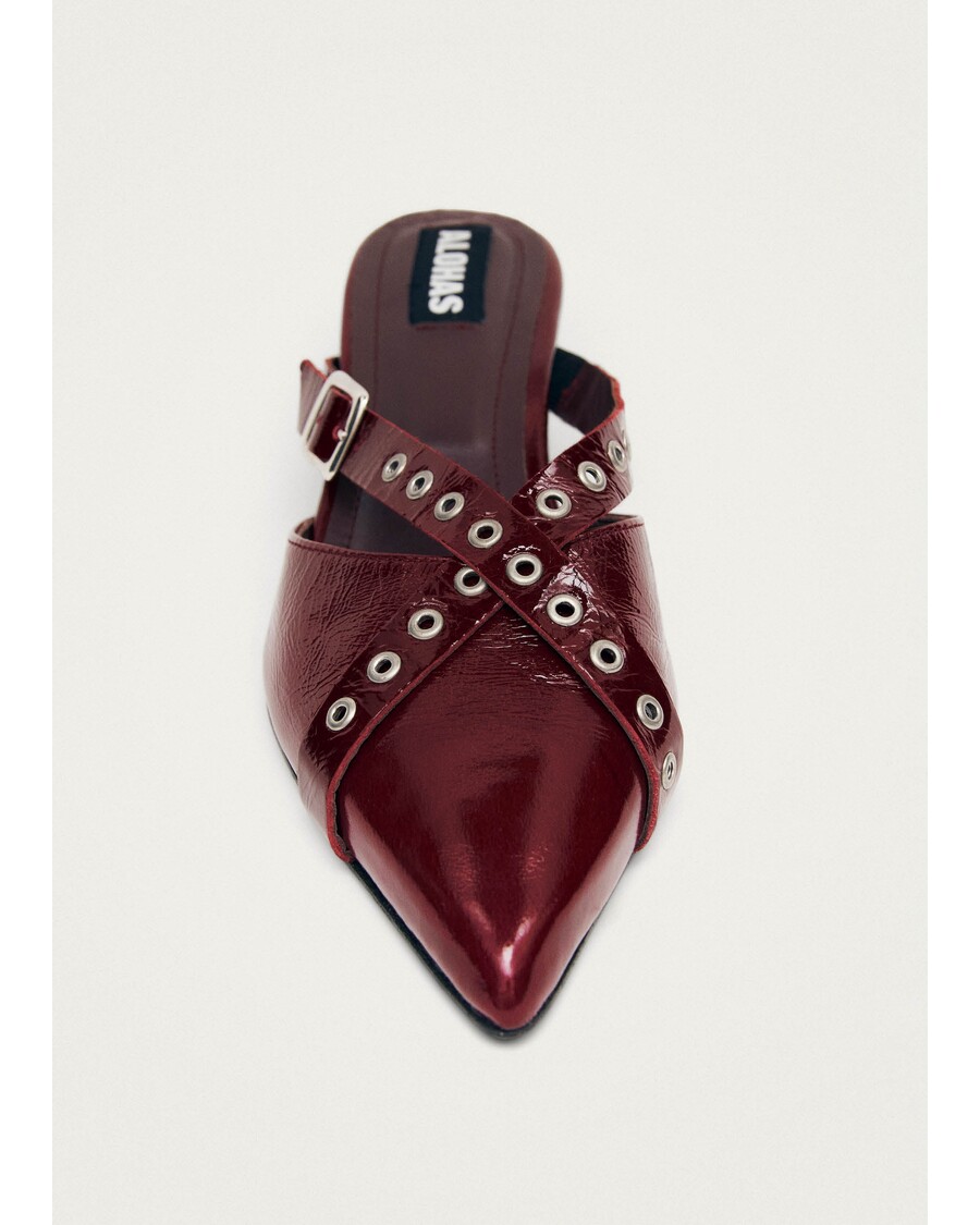 Alohas Zyra Onix Burgundy Leather Mules