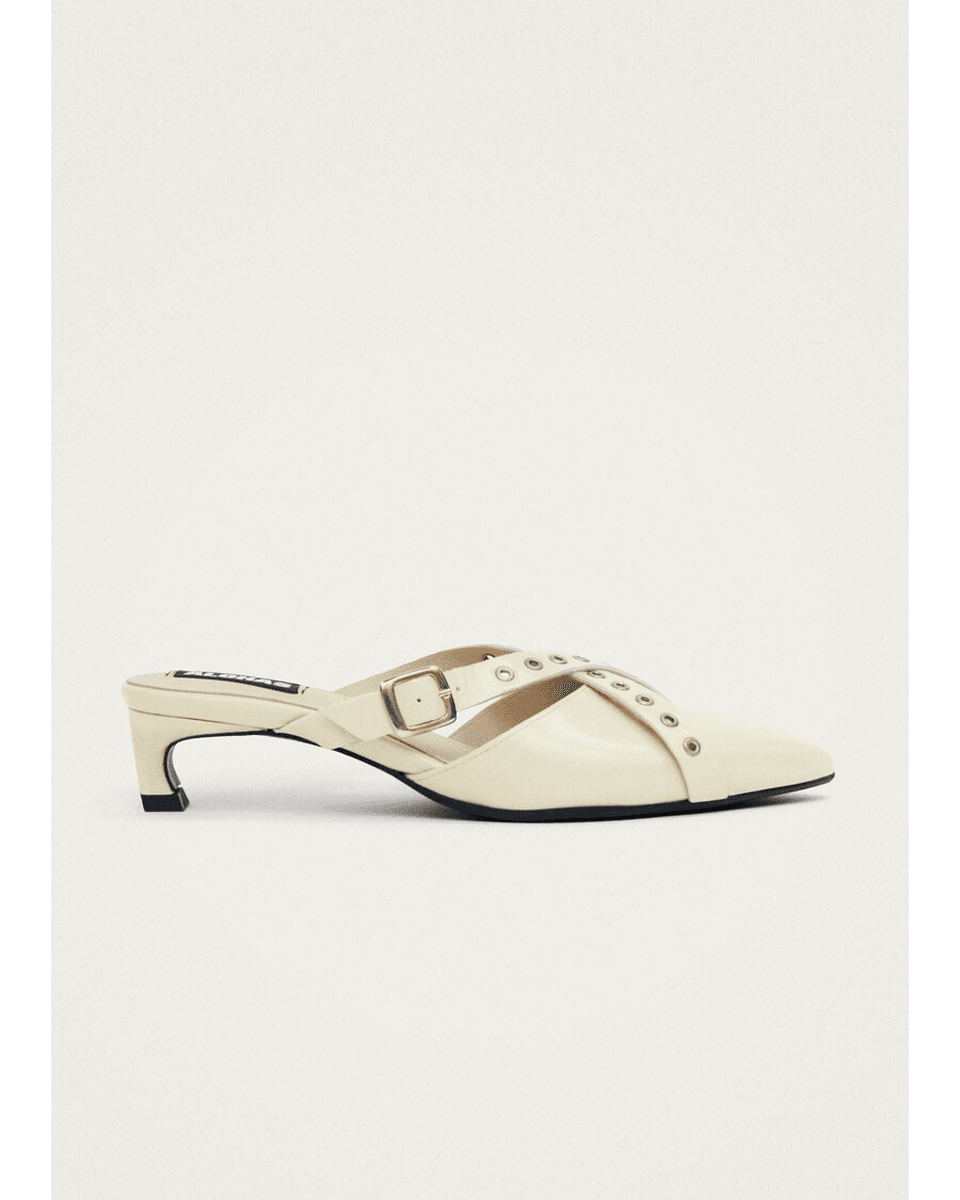 Alohas Zyra Onix Krem Kožne Mule