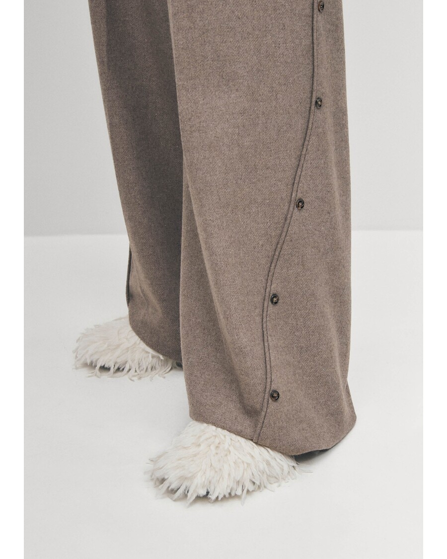 Alohas Maja Furry Cream Leather Mules