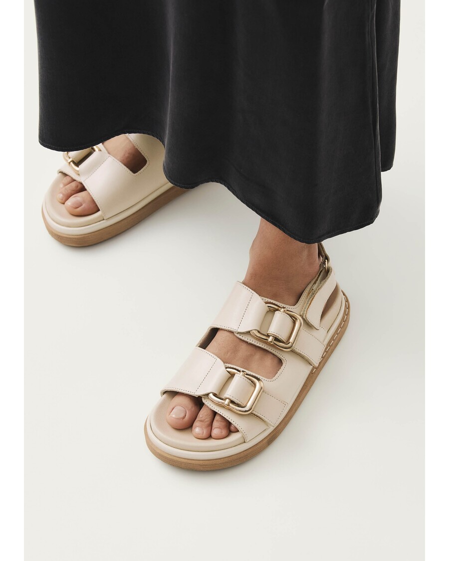 סנדלי עור Alohas Harper קרם