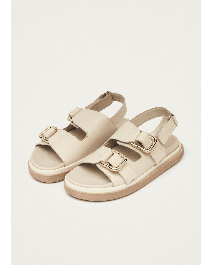 סנדלי עור Alohas Harper קרם