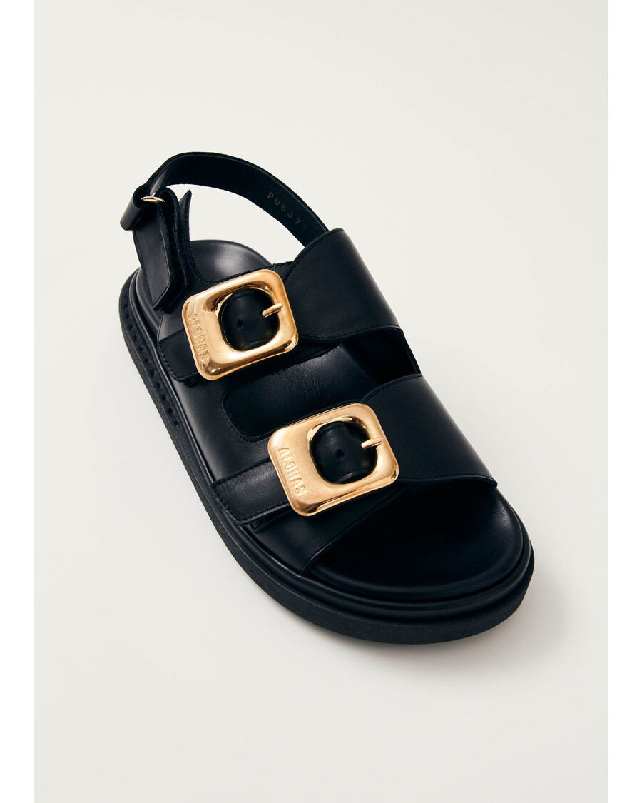 μαύρα δερμάτινα σανδάλια Alohas Daria