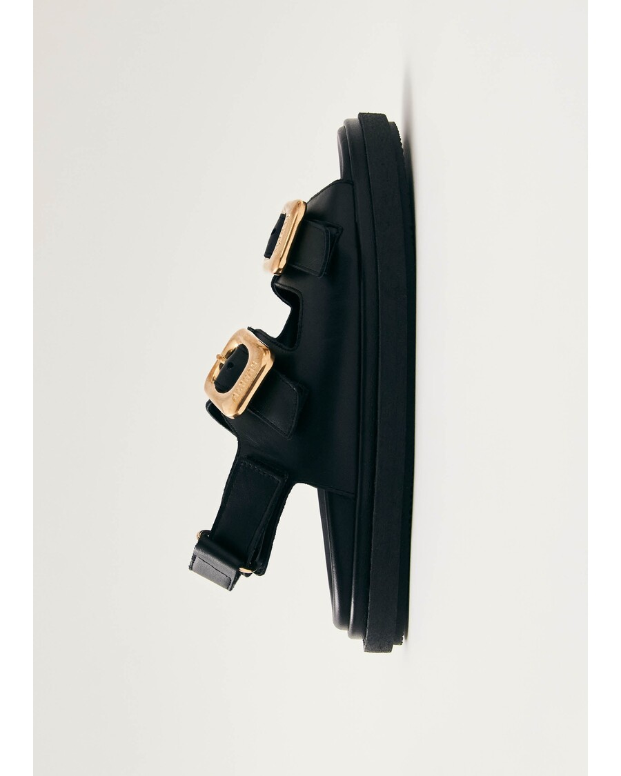 μαύρα δερμάτινα σανδάλια Alohas Daria