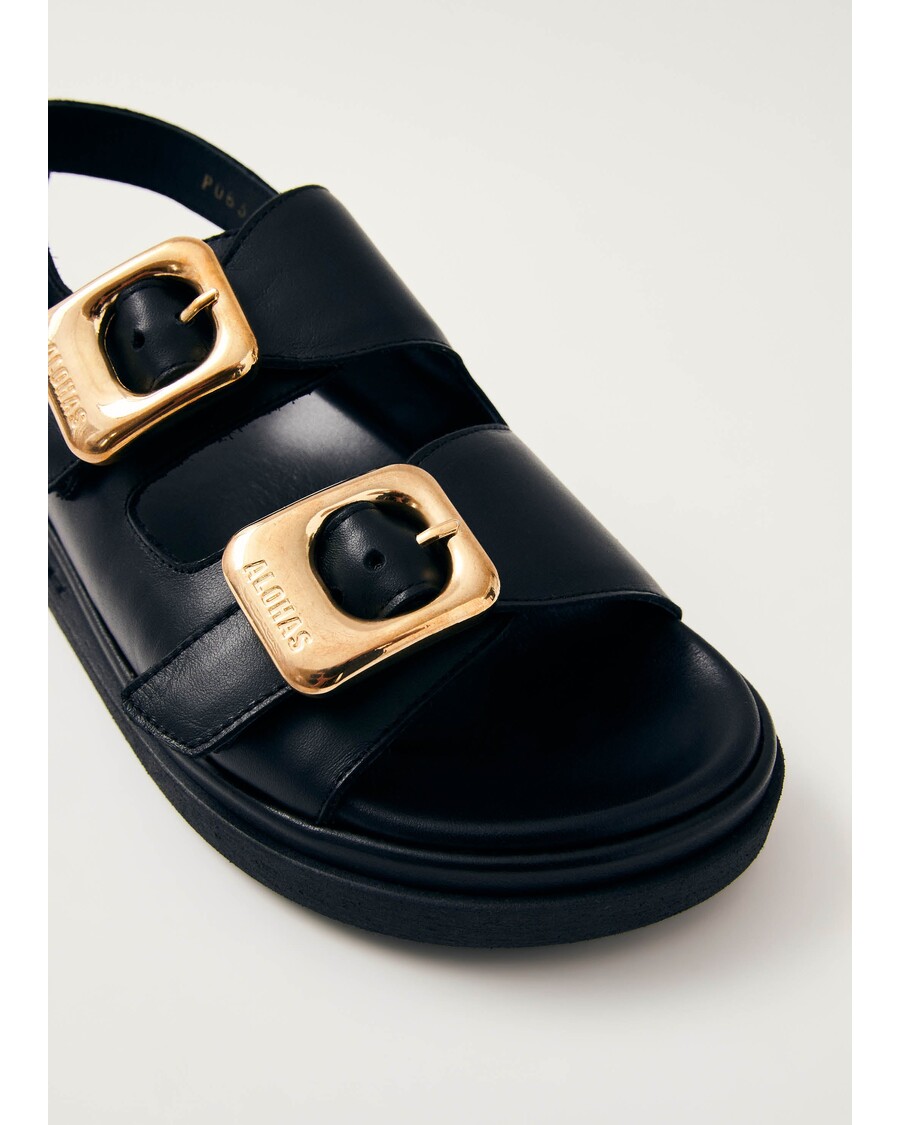 μαύρα δερμάτινα σανδάλια Alohas Daria