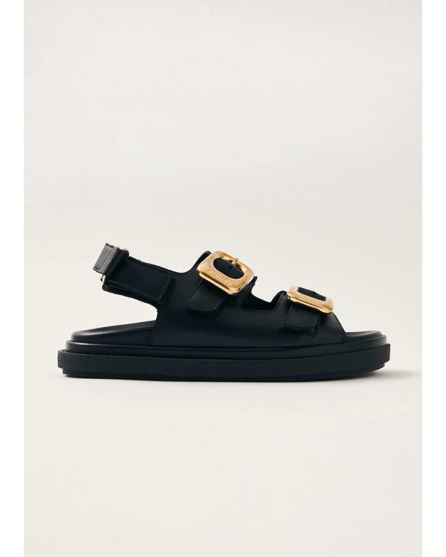 Alohas Daria Black Leather Sandals