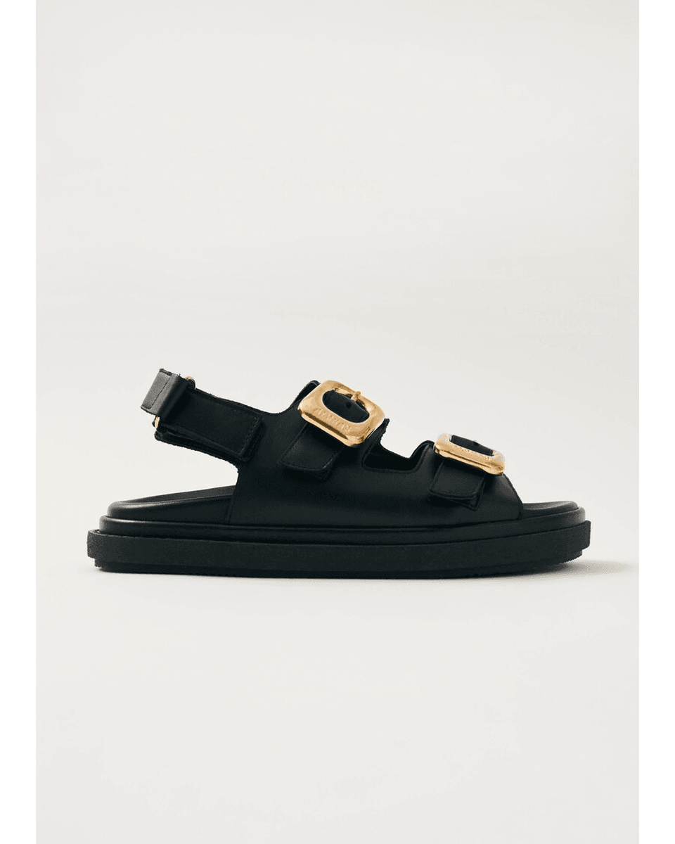 Alohas Daria Crne Kožne Sandale