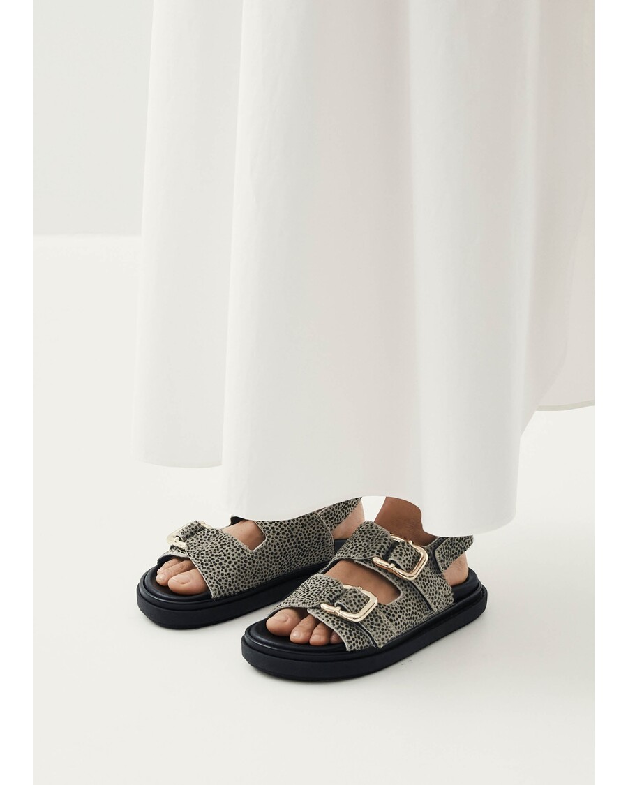 Απαλό γκρι δερμάτινα σανδάλια Alohas Harper