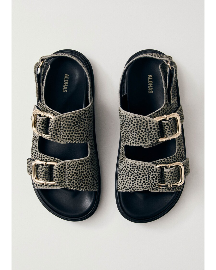 Απαλό γκρι δερμάτινα σανδάλια Alohas Harper