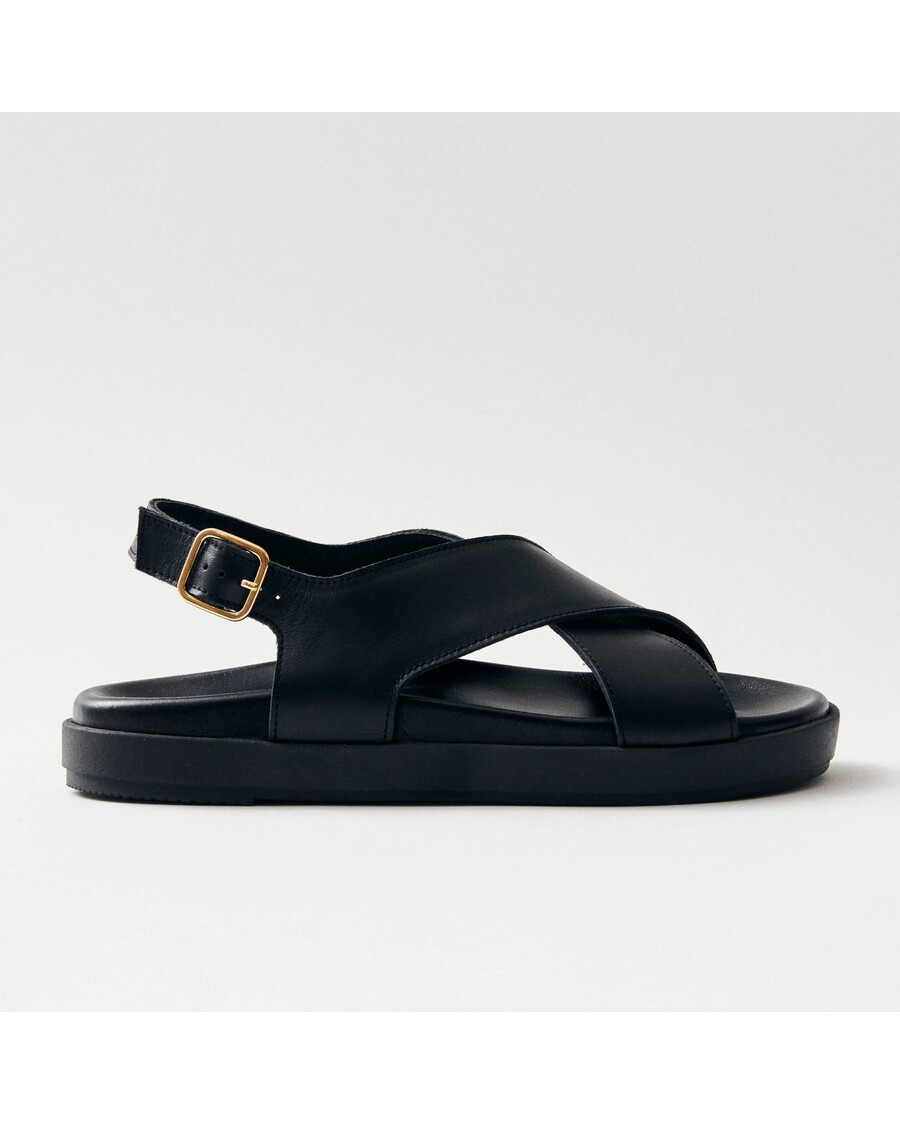 черни кожени сандали Alohas Nico