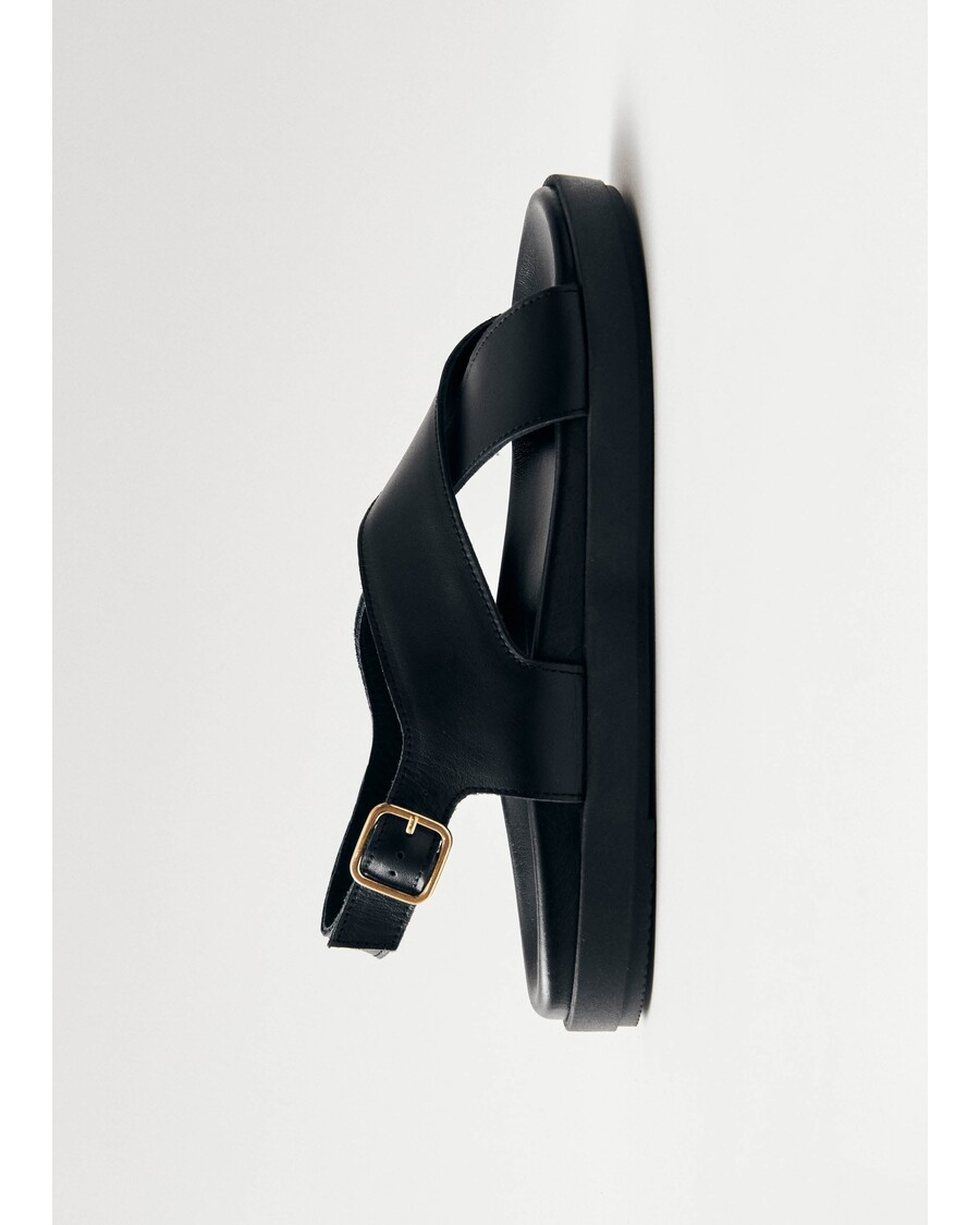 черни кожени сандали Alohas Nico