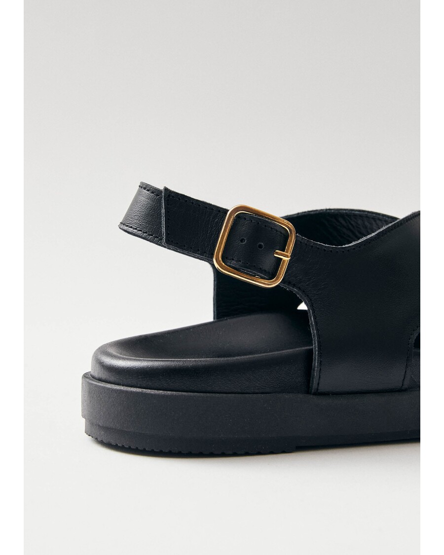 черни кожени сандали Alohas Nico