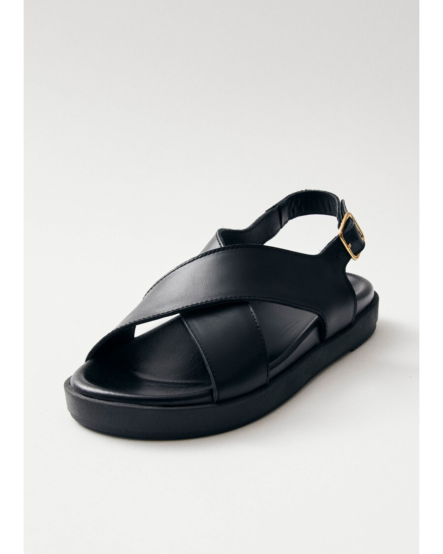 черни кожени сандали Alohas Nico