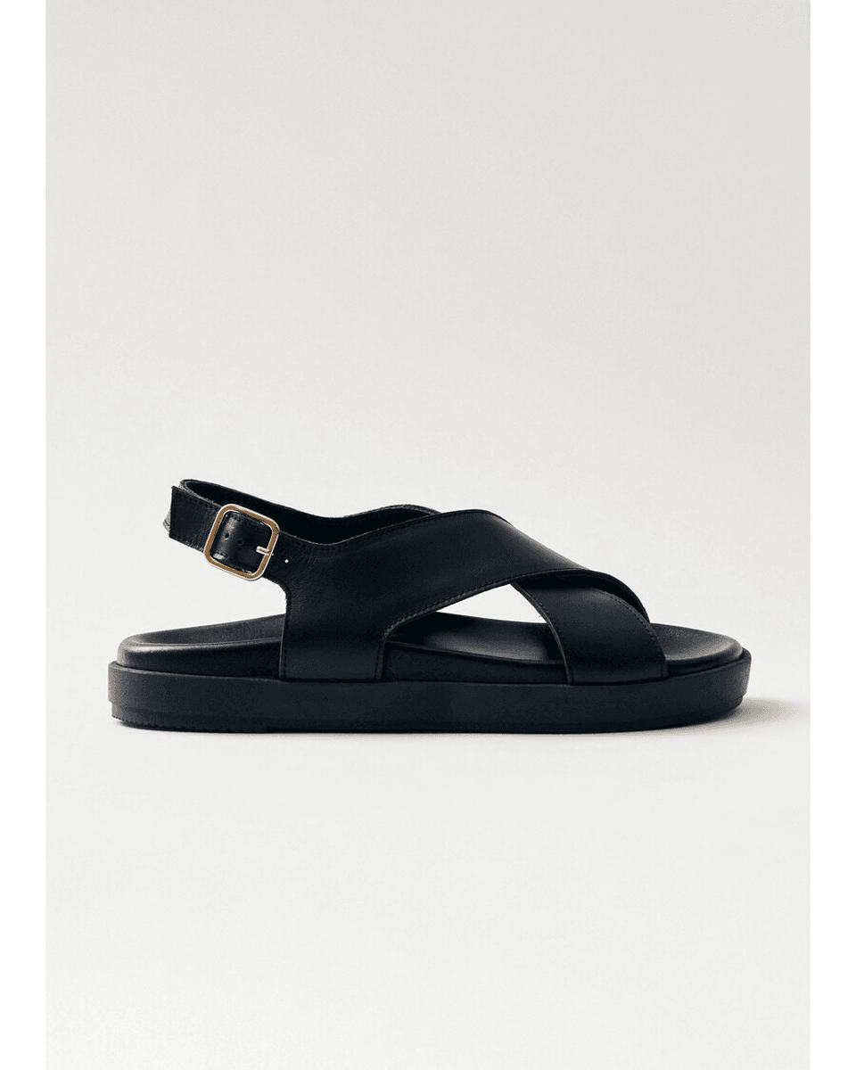 Alohas Nico Crne Kožne Sandale