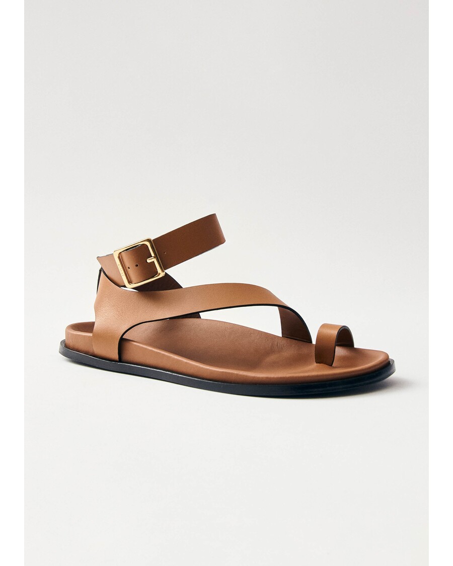 アロハス マイルズ タン レザー サンダル