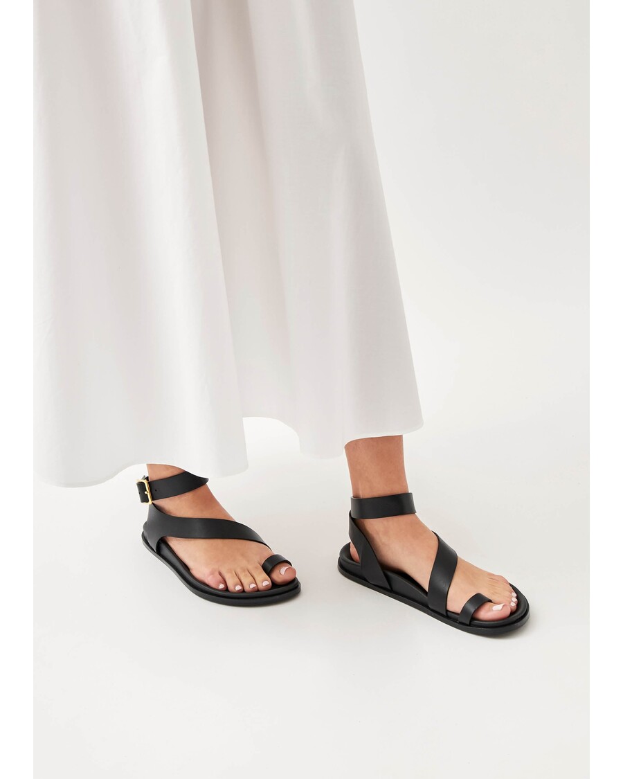 μαύρα δερμάτινα σανδάλια Alohas Myles