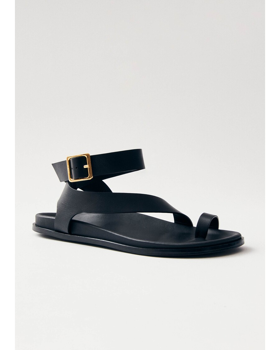 μαύρα δερμάτινα σανδάλια Alohas Myles