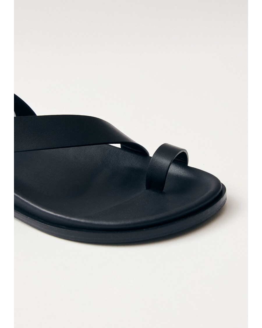 μαύρα δερμάτινα σανδάλια Alohas Myles