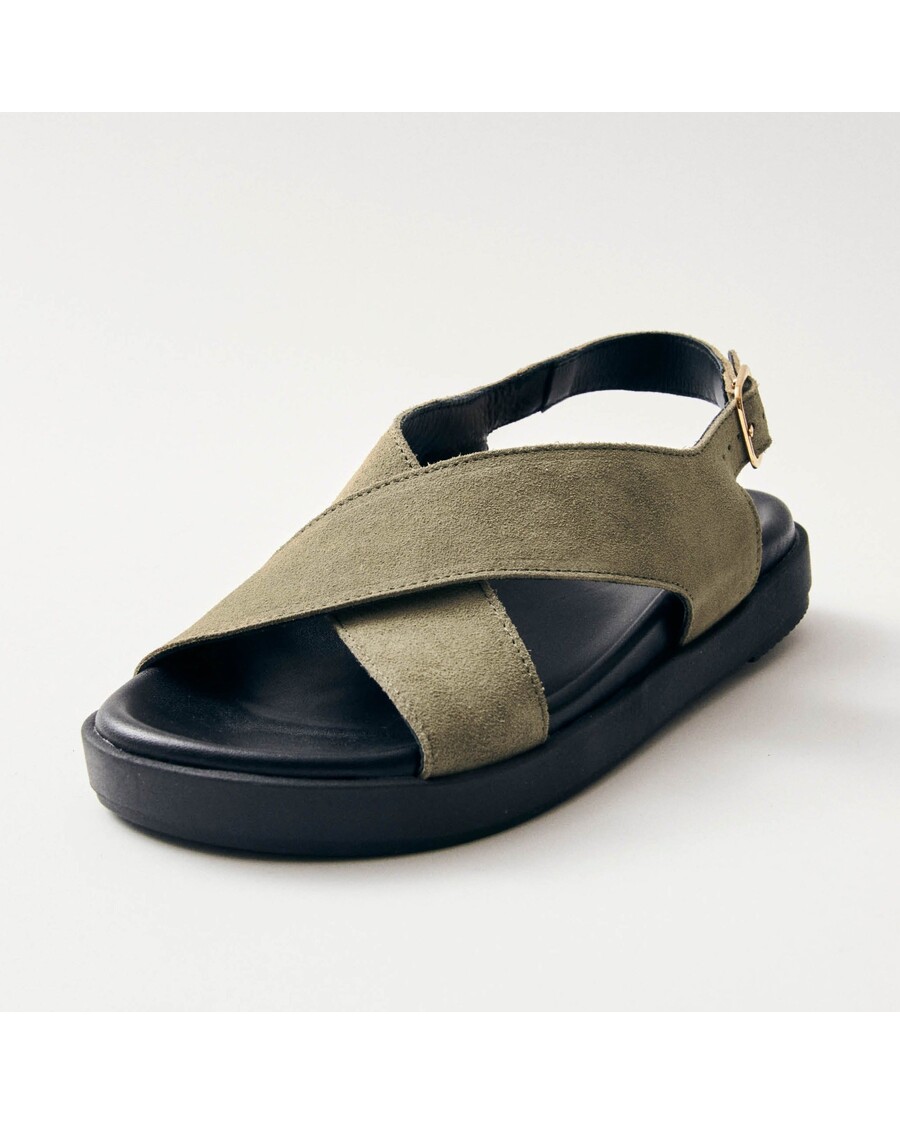 סנדלי עור חאקי זמש ניקו של Alohas