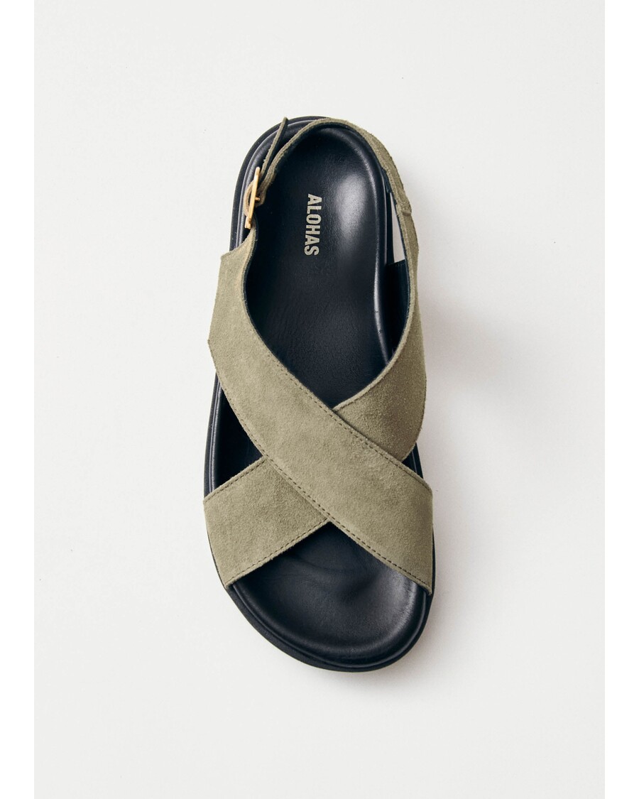 סנדלי עור חאקי זמש ניקו של Alohas