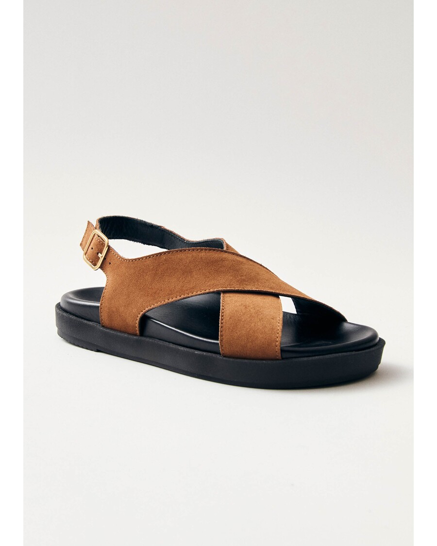 סנדלי עור חום זמש ניקו Alohas