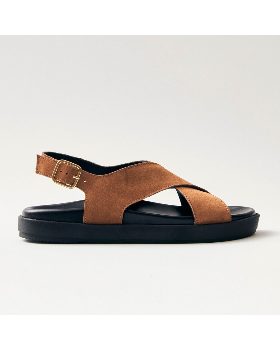 סנדלי עור חום זמש ניקו Alohas