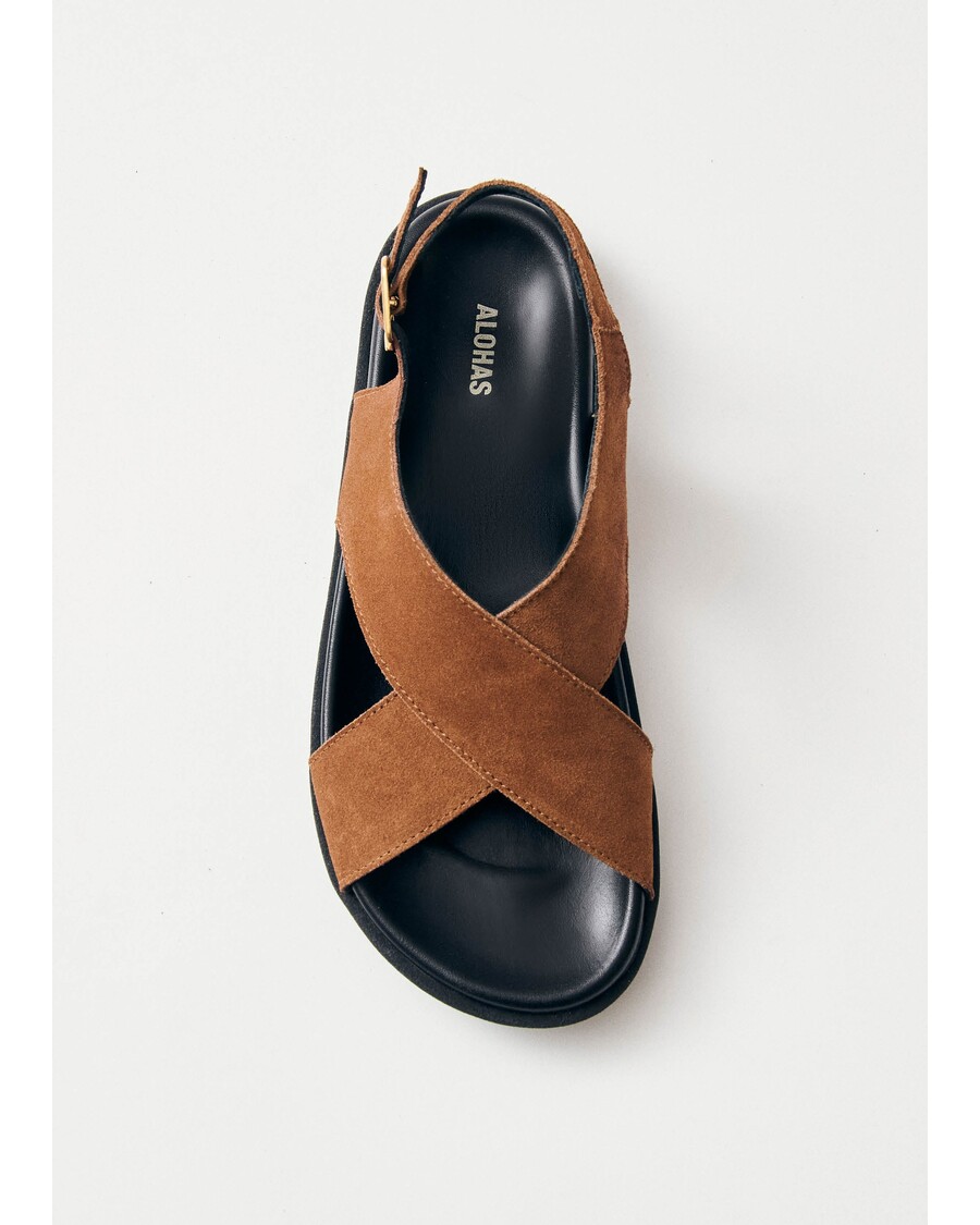 סנדלי עור חום זמש ניקו Alohas
