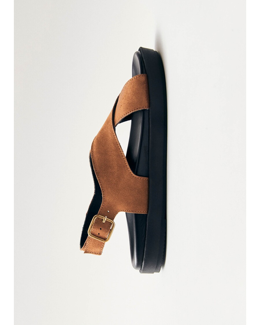 סנדלי עור חום זמש ניקו Alohas