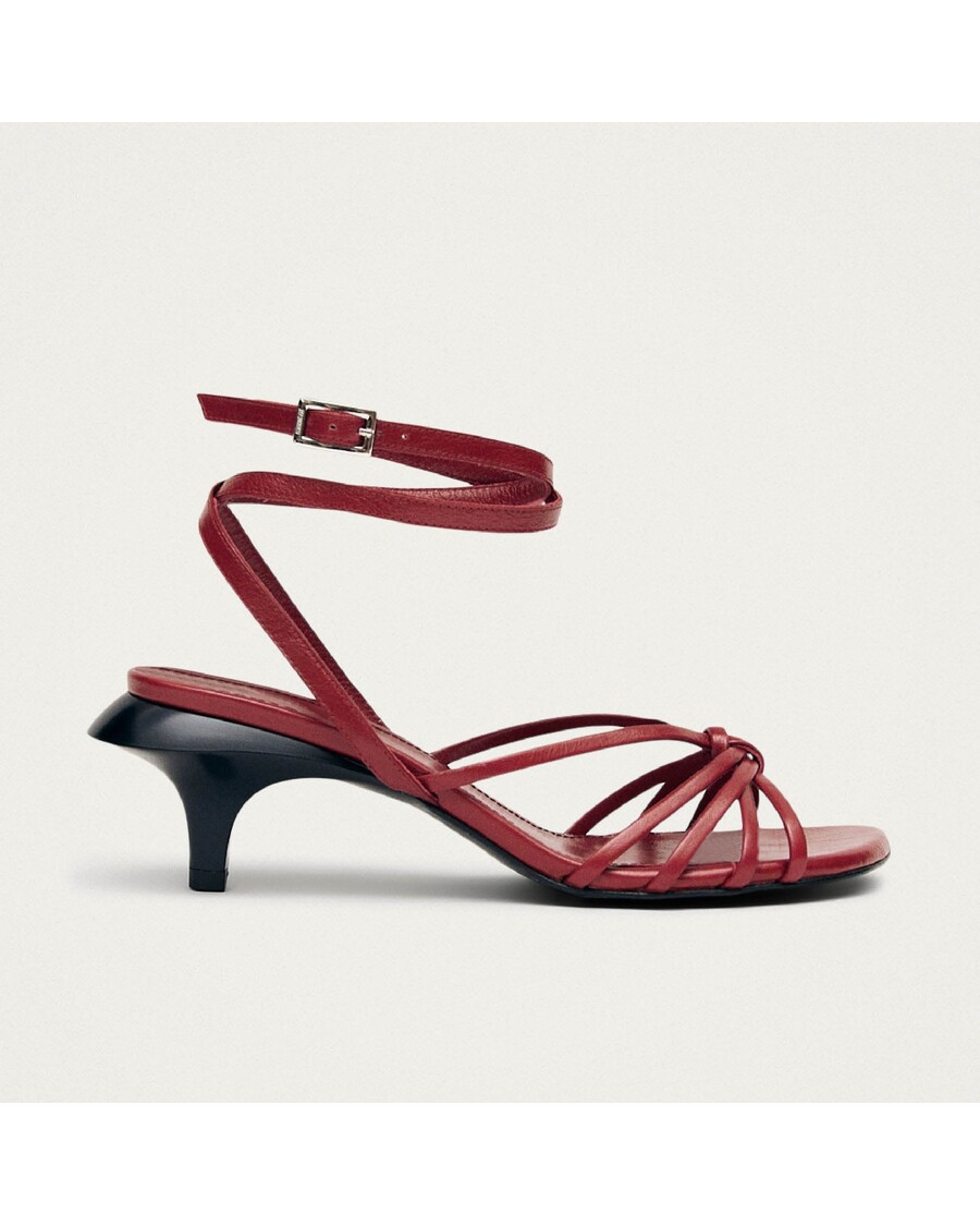 סנדלי עור אדומים של Alohas Soleia