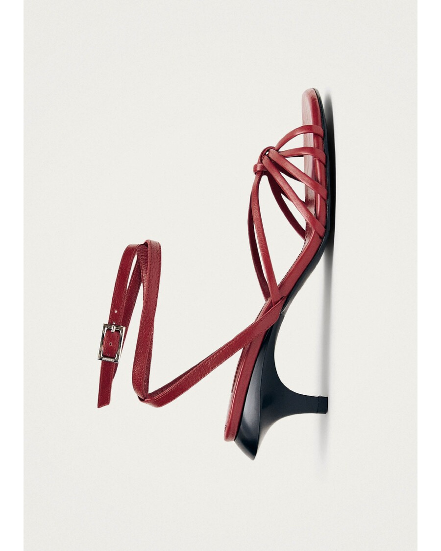 סנדלי עור אדומים של Alohas Soleia