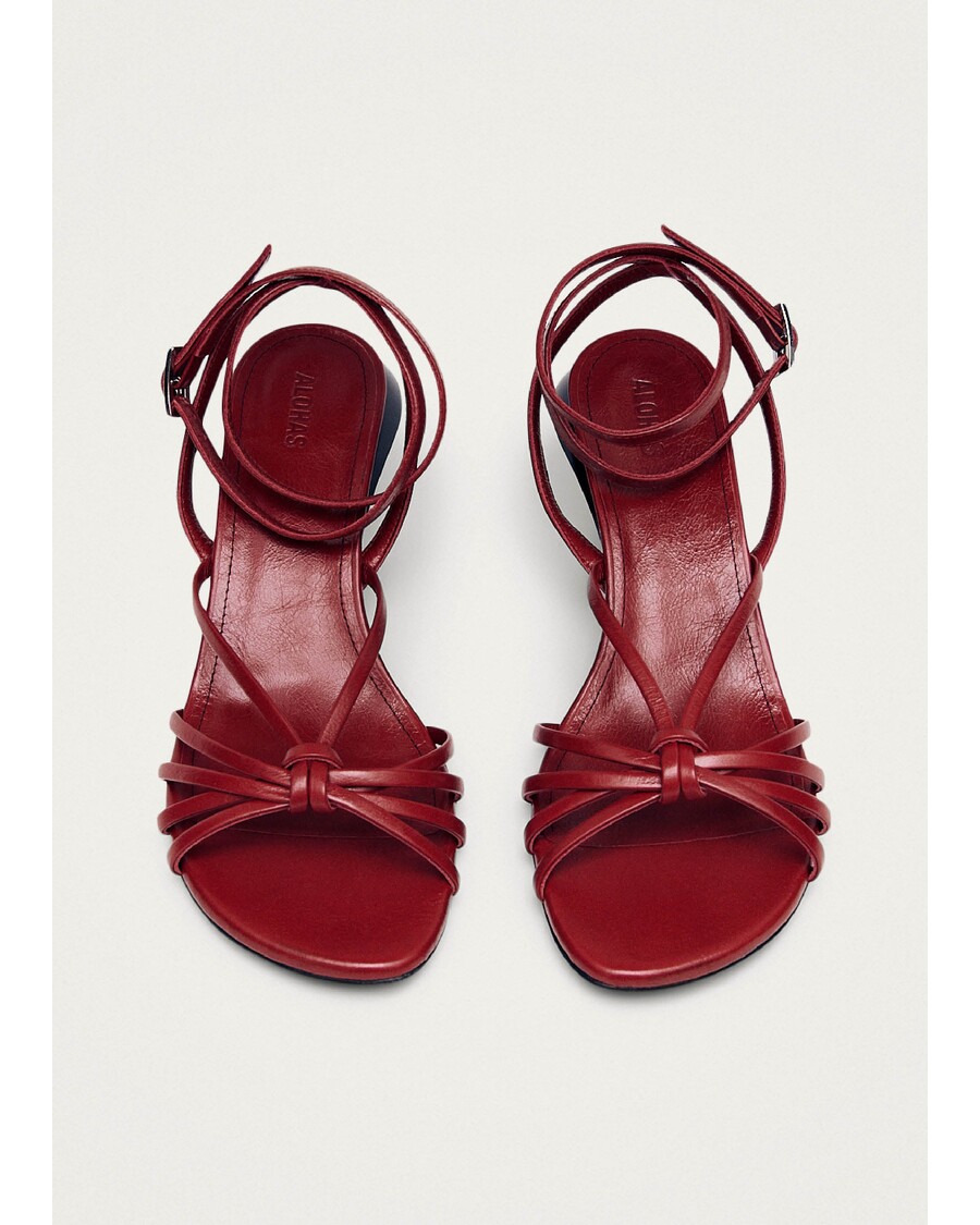 סנדלי עור אדומים של Alohas Soleia