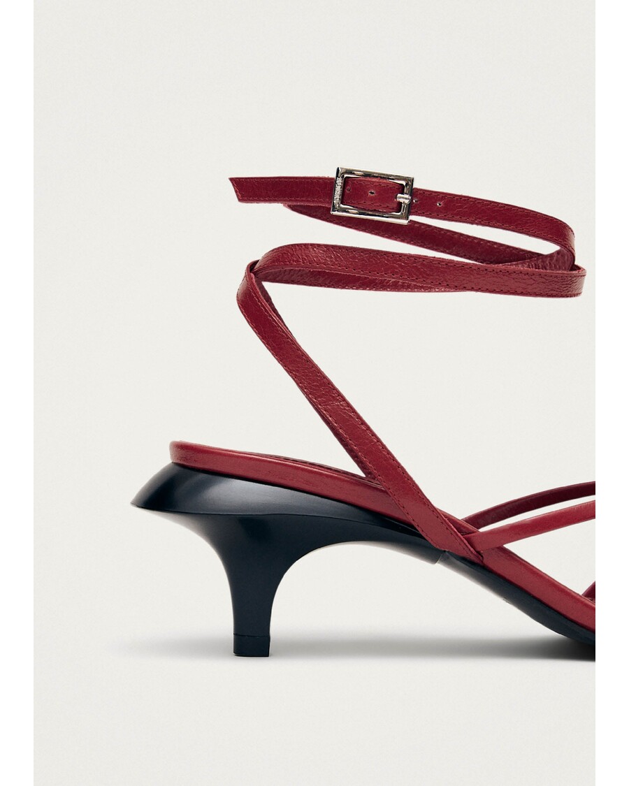 סנדלי עור אדומים של Alohas Soleia