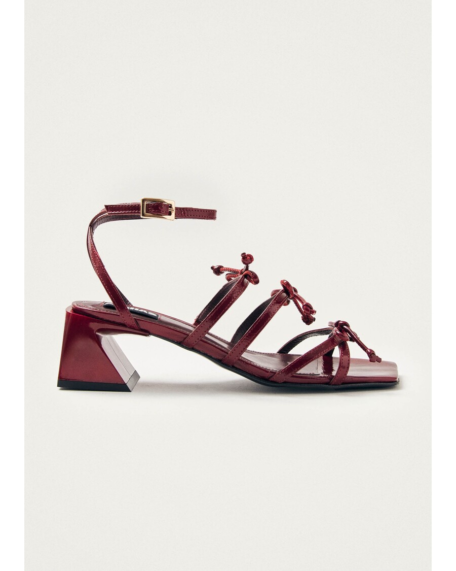 Alohas Luzelle Onix Burgundy Leather Sandals